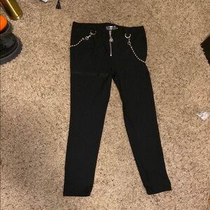 Killstar Black Skinny Jeans with Chain Detail
